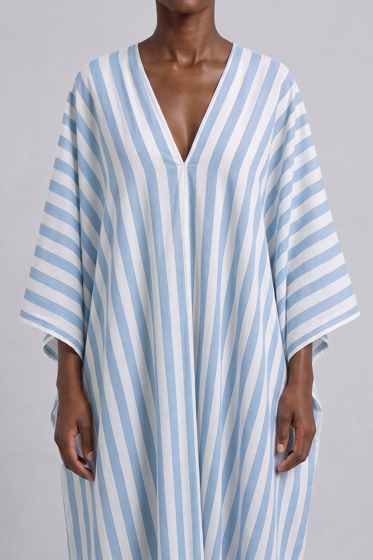 Veronica Plunge Neck Stripe Maxi Dress