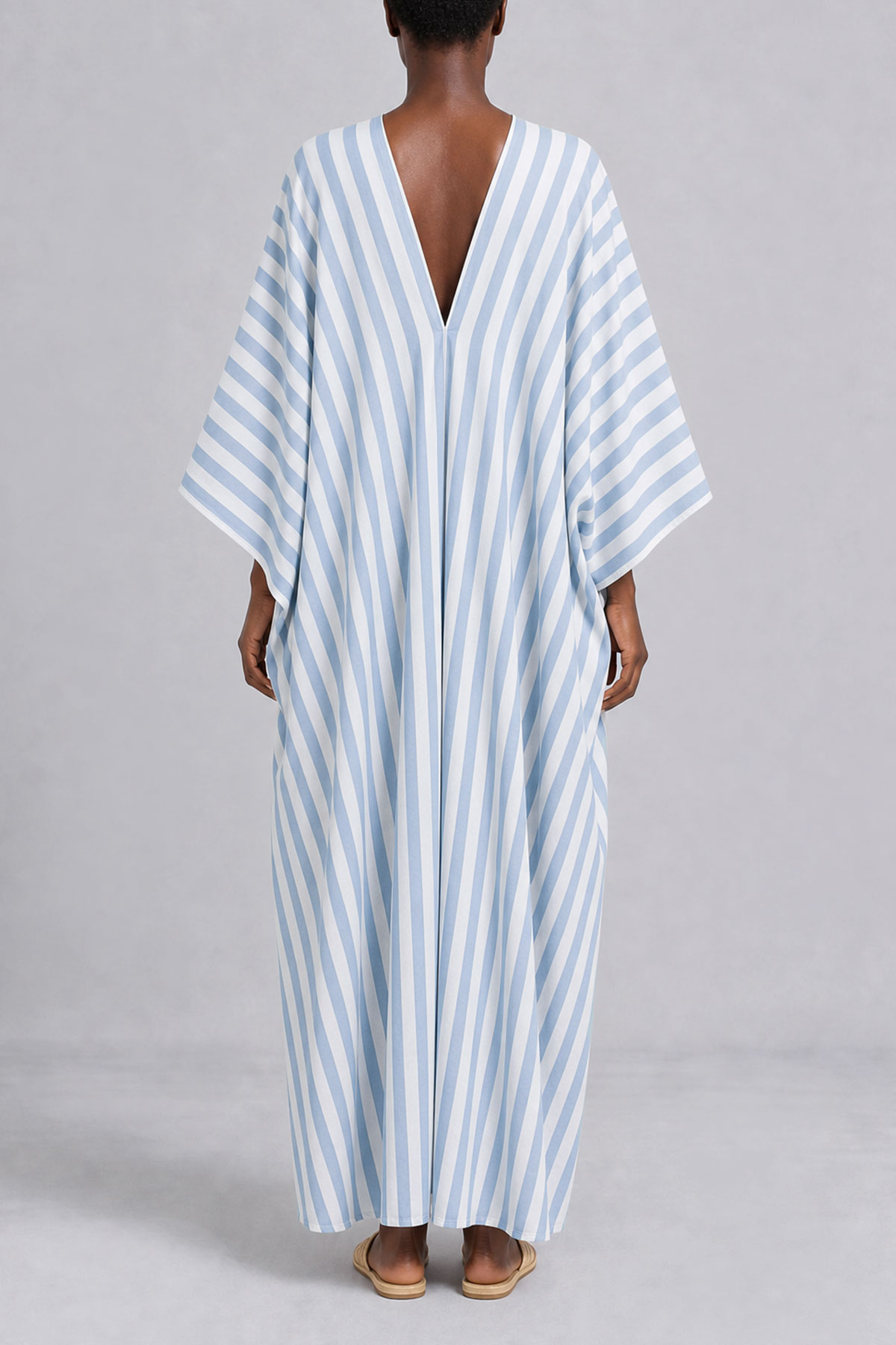 Veronica Plunge Neck Stripe Maxi Dress