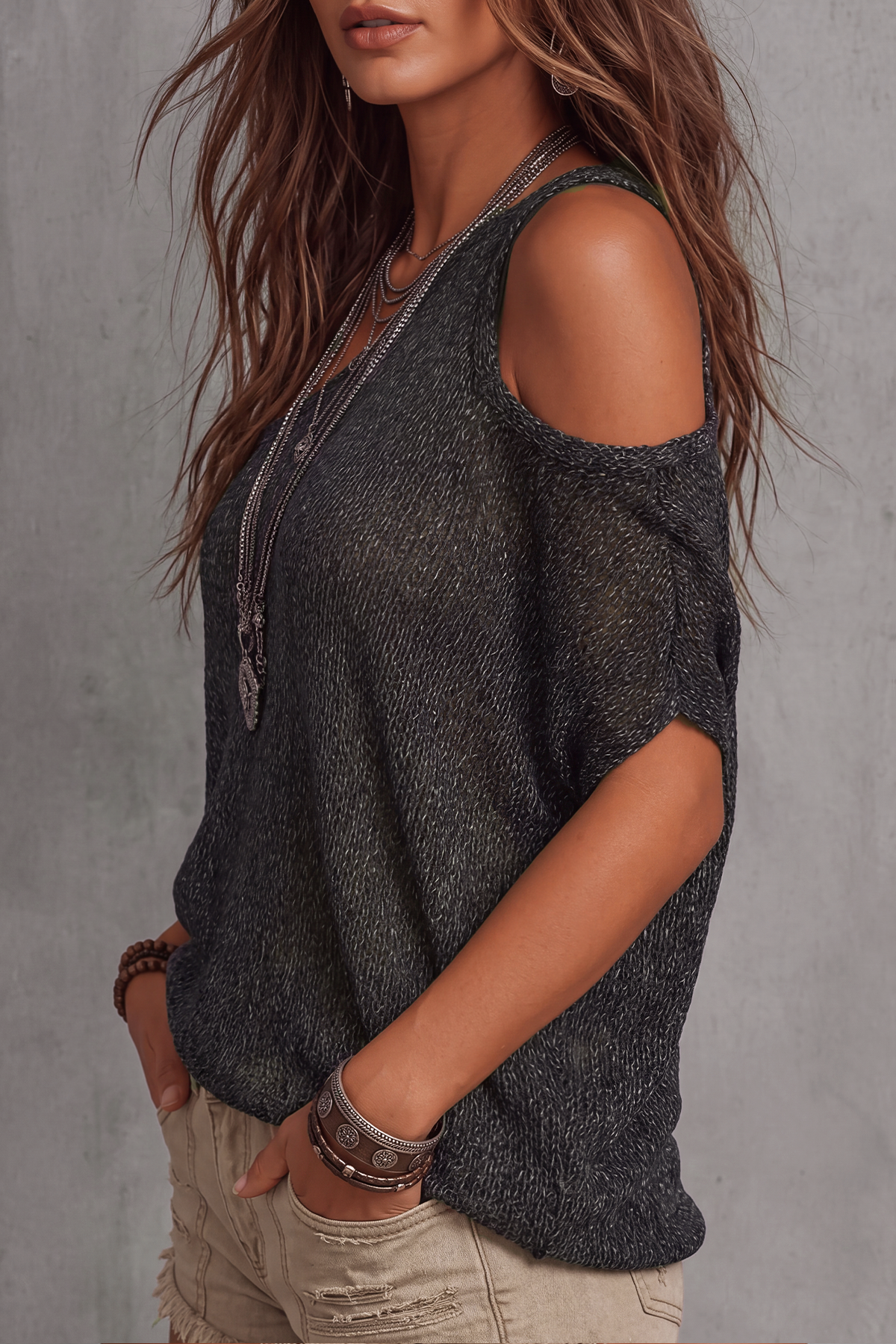 Vireth One Shoulder Asymmetrical Crochet Top