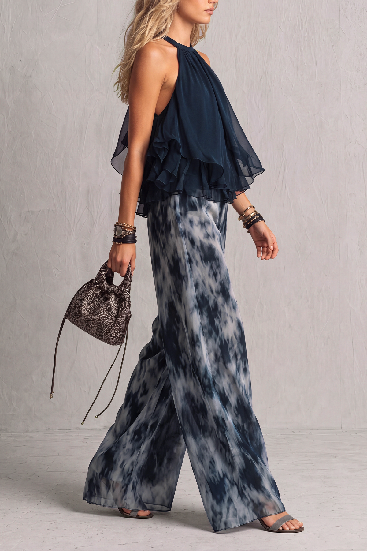 Vireva Halter Neck Tie Dye Pants Set