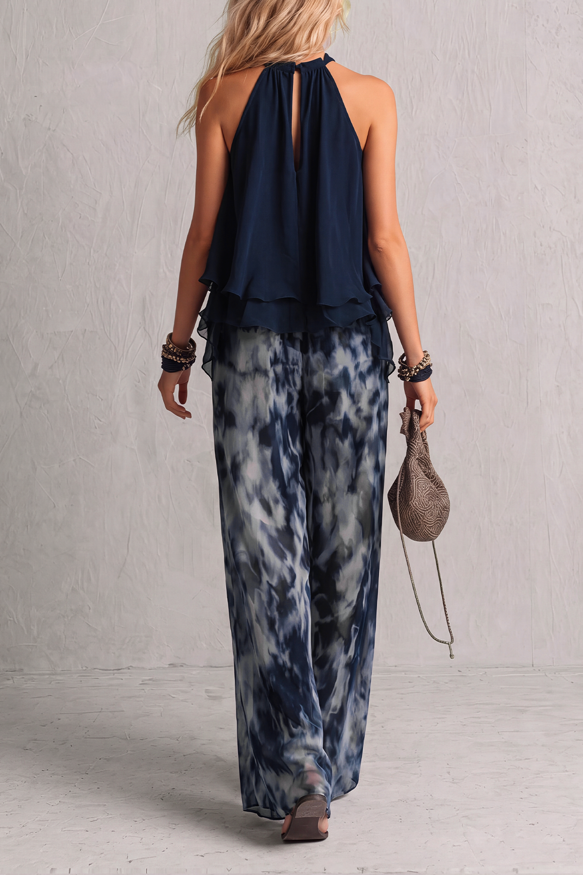 Vireva Halter Neck Tie Dye Pants Set