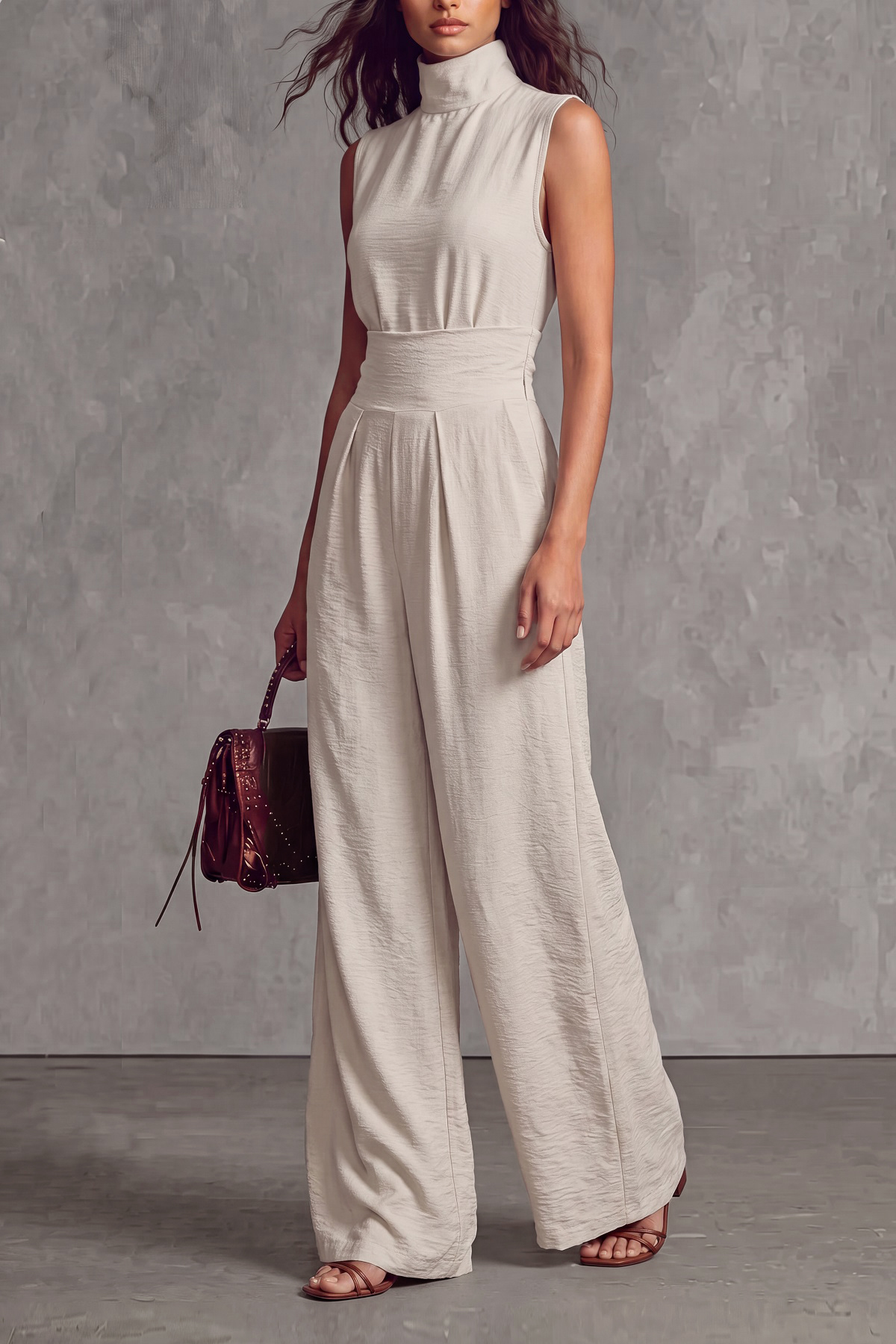 Vynelle Sleeveless Wide Leg Pants Set