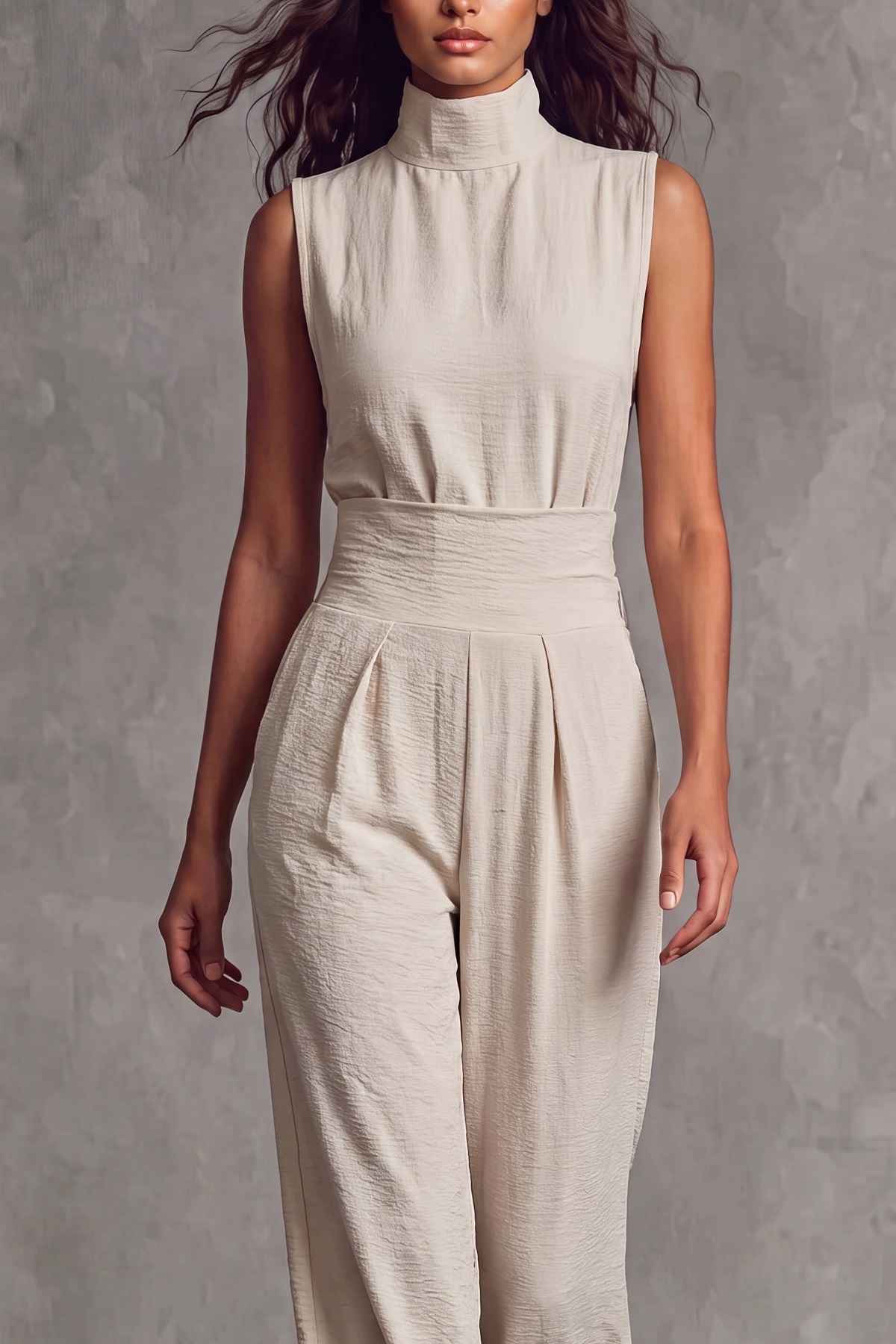 Vynelle Sleeveless Wide Leg Pants Set