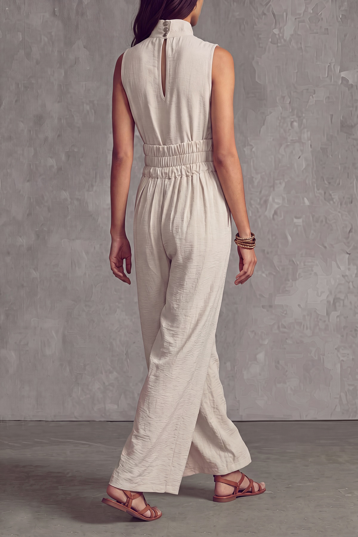 Vynelle Sleeveless Wide Leg Pants Set