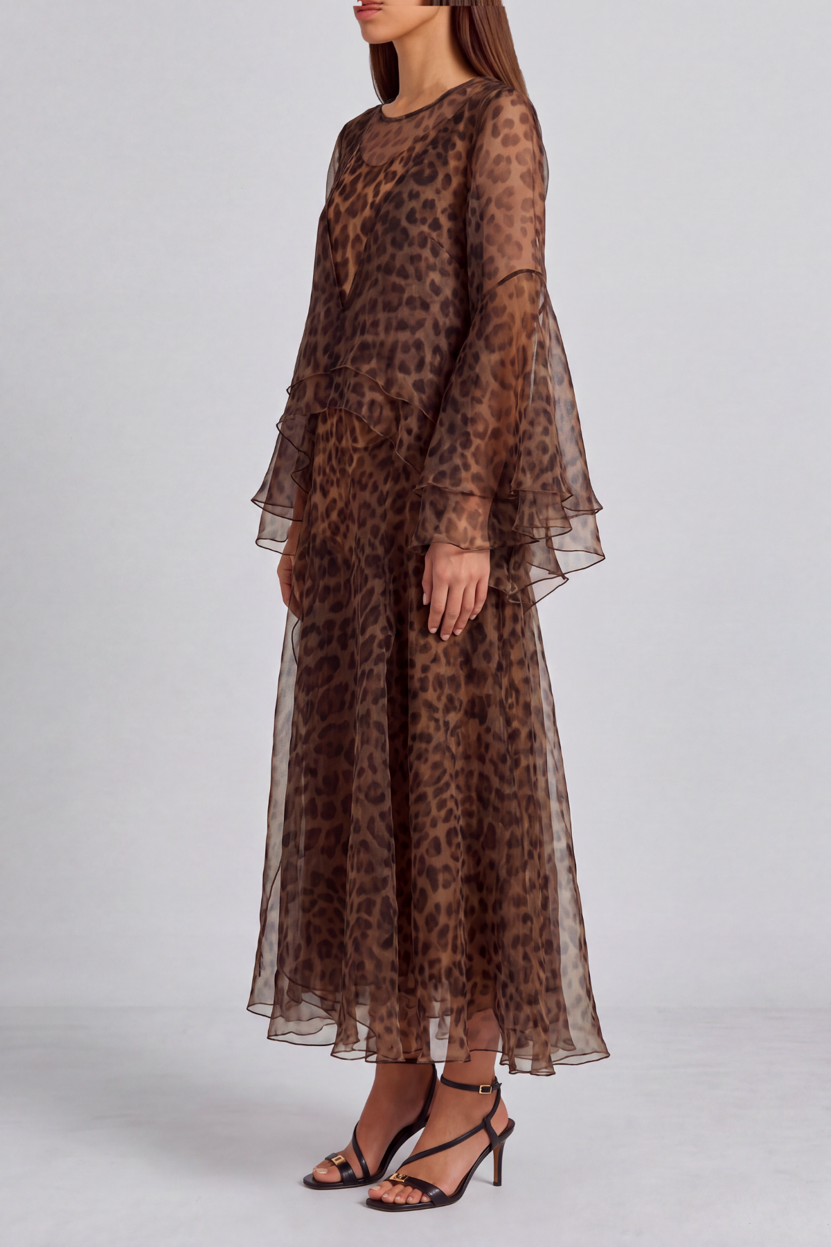 Wren Leopard Print Mesh Maxi Dress