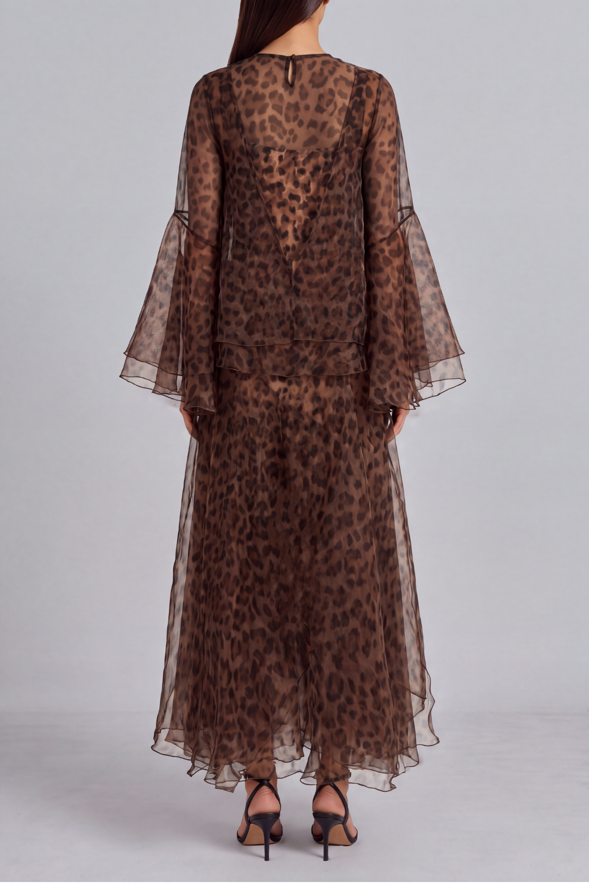 Wren Leopard Print Mesh Maxi Dress