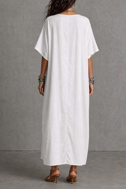 Xylven Batwing Sleeve Pockets Maxi Dress