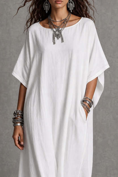 Xylven Batwing Sleeve Pockets Maxi Dress