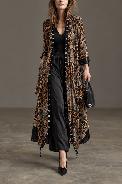 Yasmine Leopard Print Kimono Cardigan
