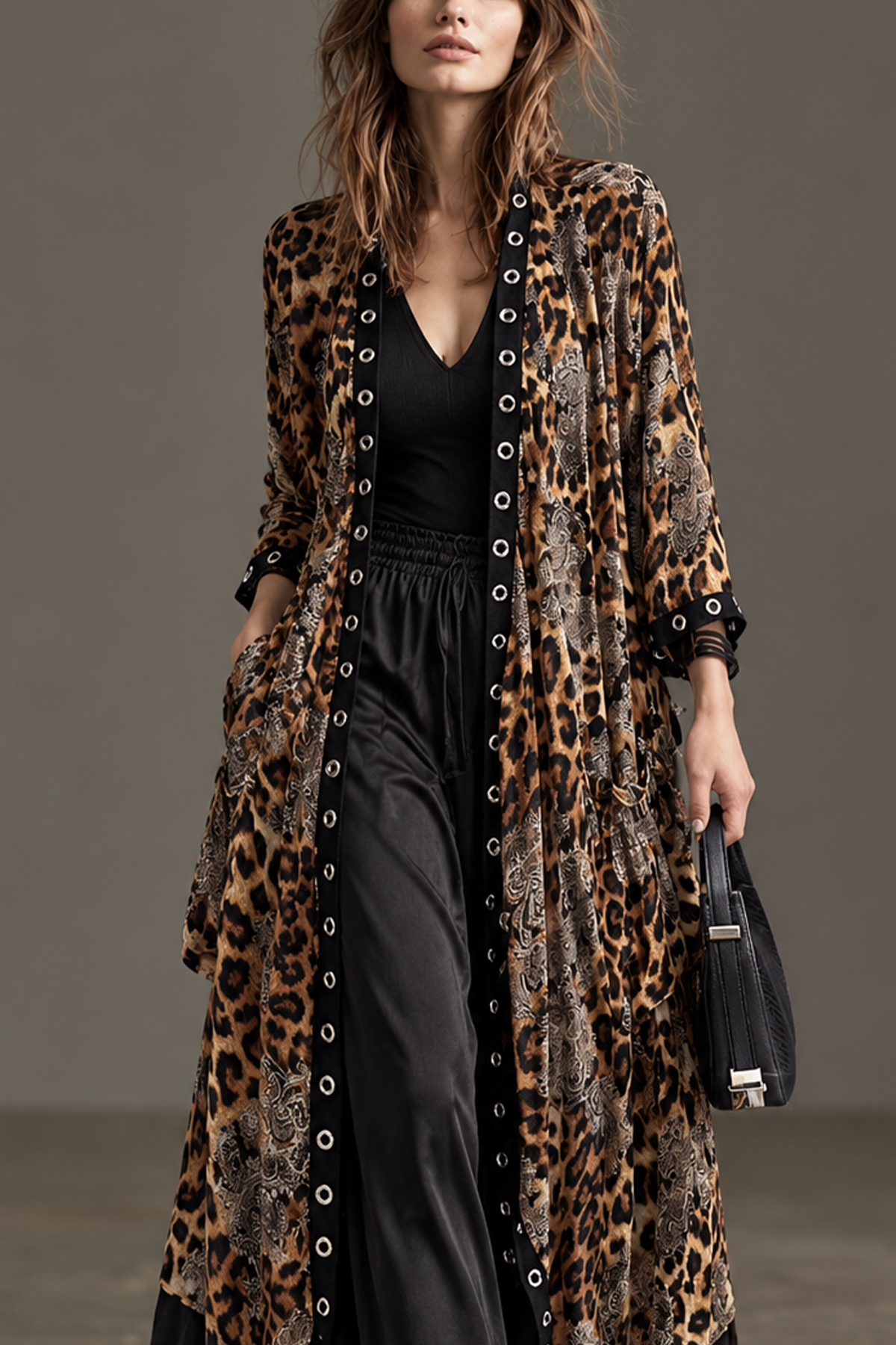 Yasmine Leopard Print Kimono Cardigan