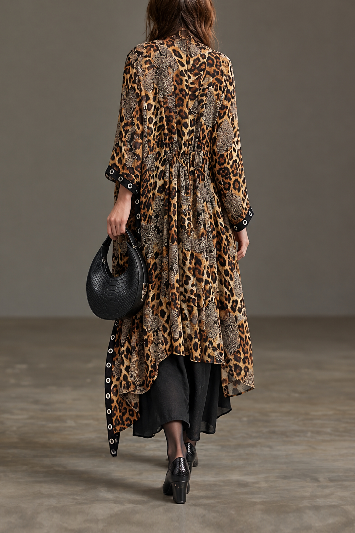 Yasmine Leopard Print Kimono Cardigan