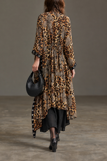 Yasmine Leopard Print Kimono Cardigan