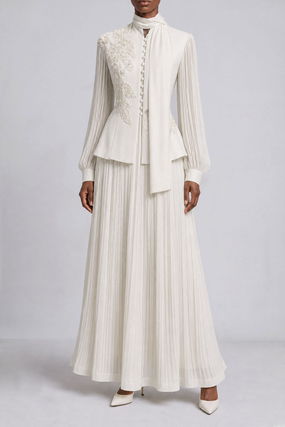 Zara Flower Lace Embroidery Skirt Set