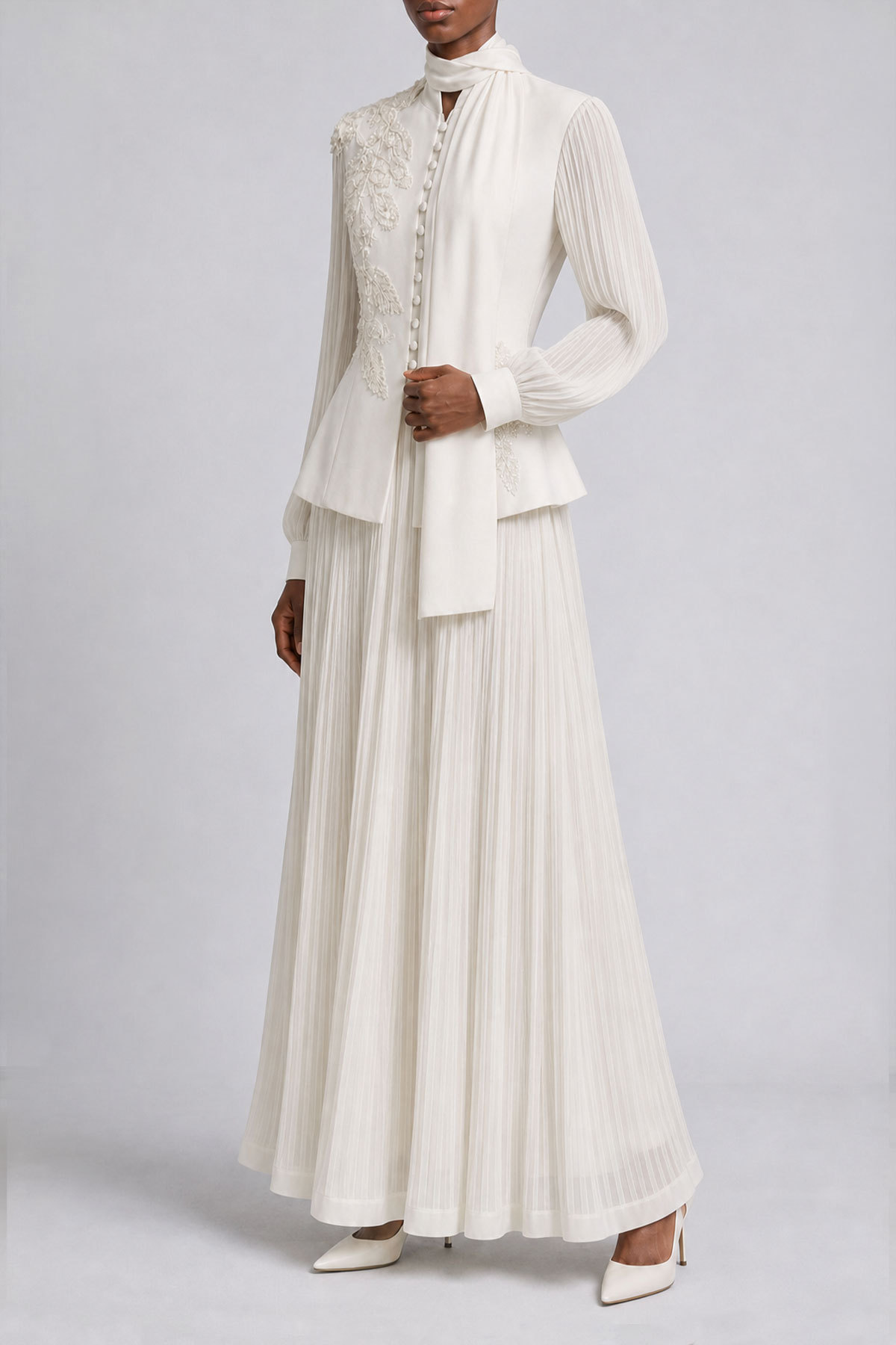 Zara Flower Lace Embroidery Skirt Set