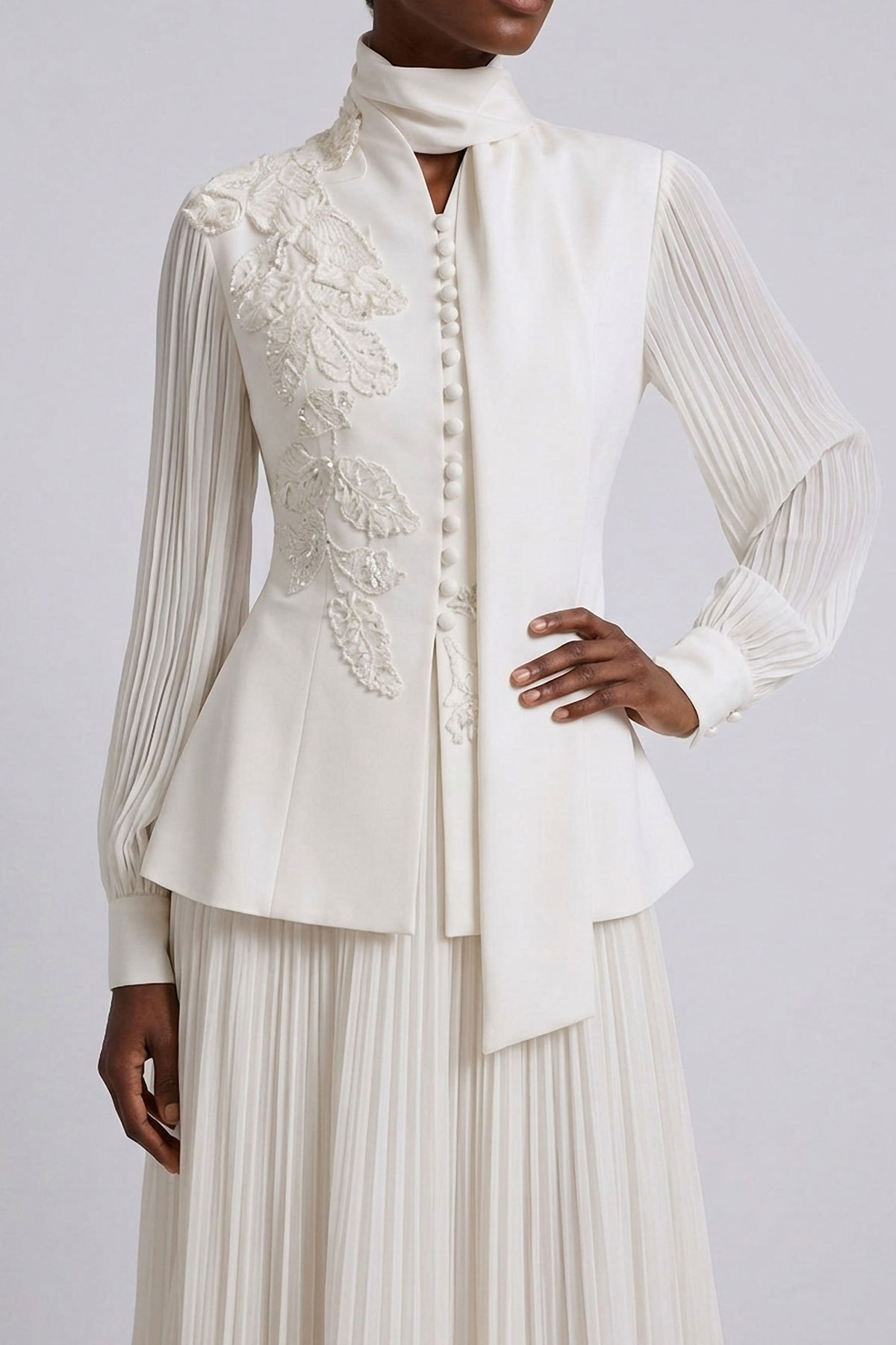 Zara Flower Lace Embroidery Skirt Set