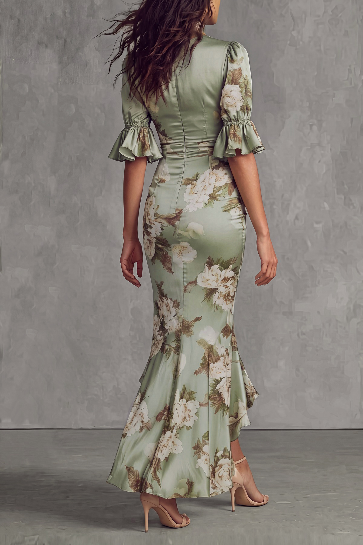 Zevina Floral High Low Maxi Dress