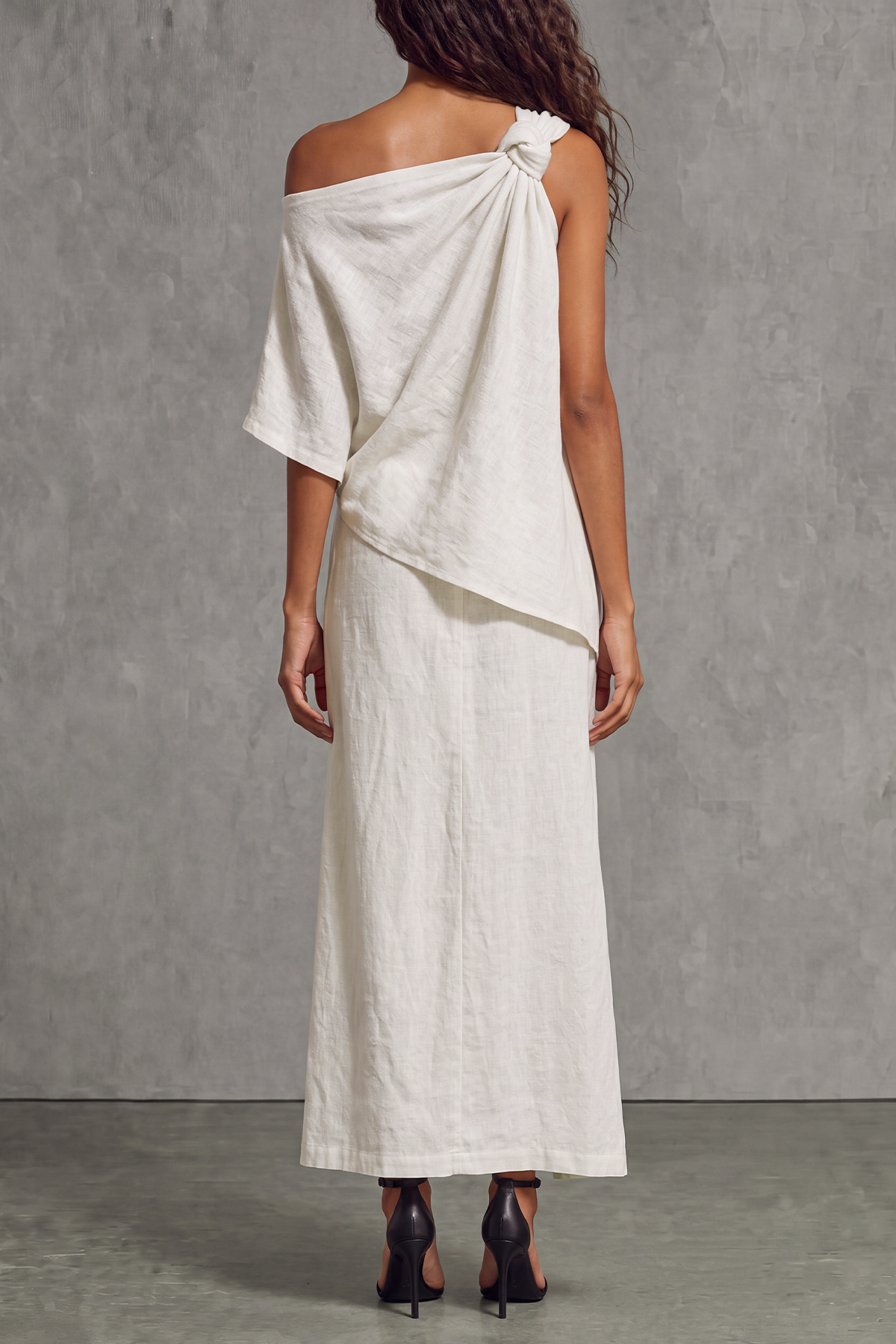 Zorith Knot Strap High Slit Skirt Set