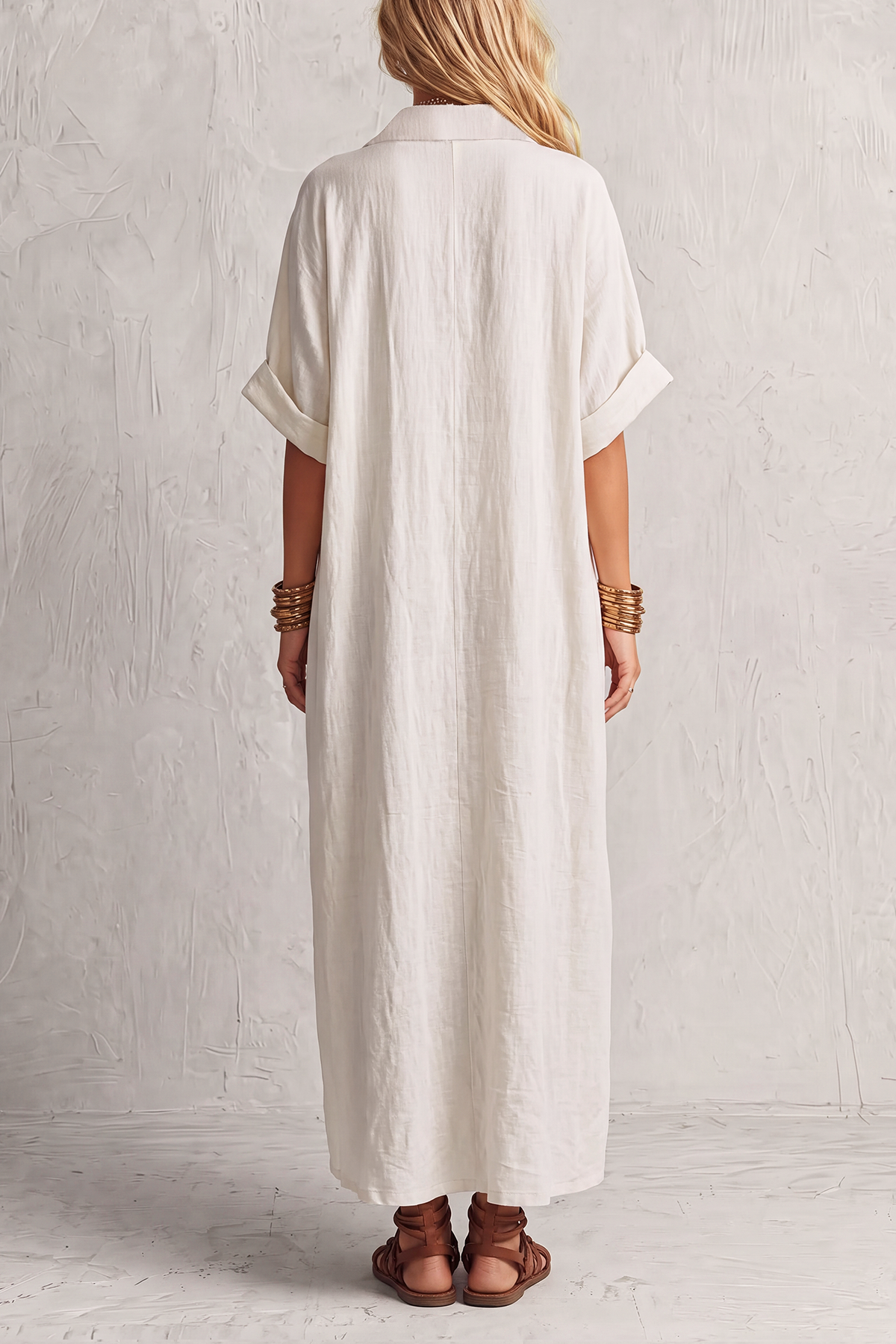  Zalisse Embroidery Shirt Maxi Dress 
