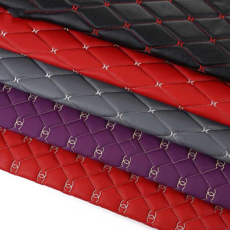 Embroidery quilted eco friendly fire retardant faux leather rolls for car seat and car interior