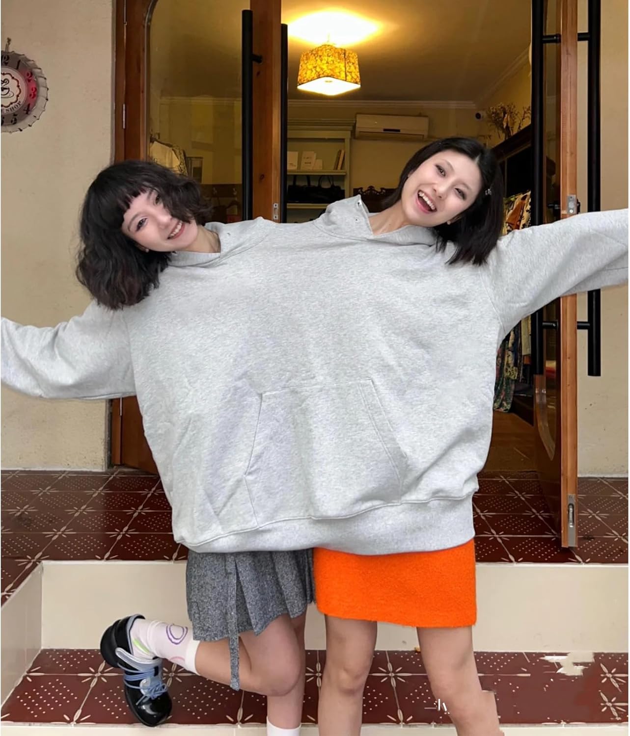 An Oversized, Extra-Large Hooded Sweatshirt Perfect For Two People, An Ideal Gift For Couples