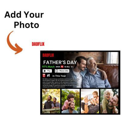 Dadflix Canva Editable Template, Happy Father’s Day Template, Dadflix Movie Photo Collage, Gift For Grandpa, Father's Day Gift