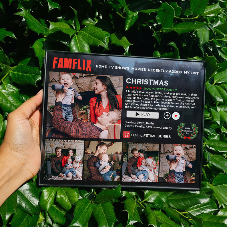 Custom Christmas Photo Frames, The Perfect Christmas Family, 2025 Lifetime Series, FAMFLIX
