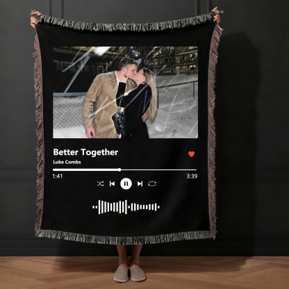 Custom Music Tassel Blanket, Photo Starlight Tassel Blanket