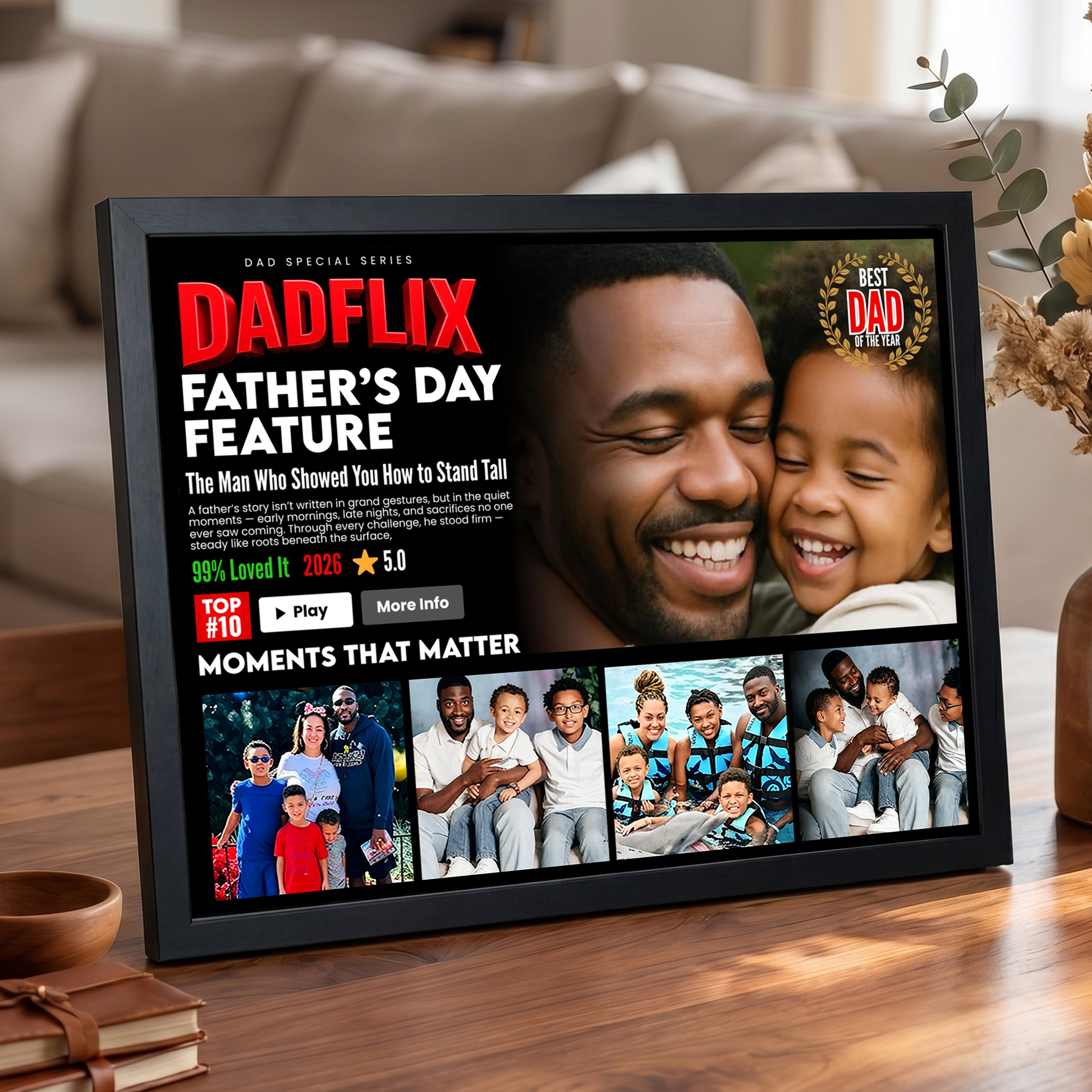 Father's Day Feature - Custom Photo Dadflix Movie Frame for Father’s Day