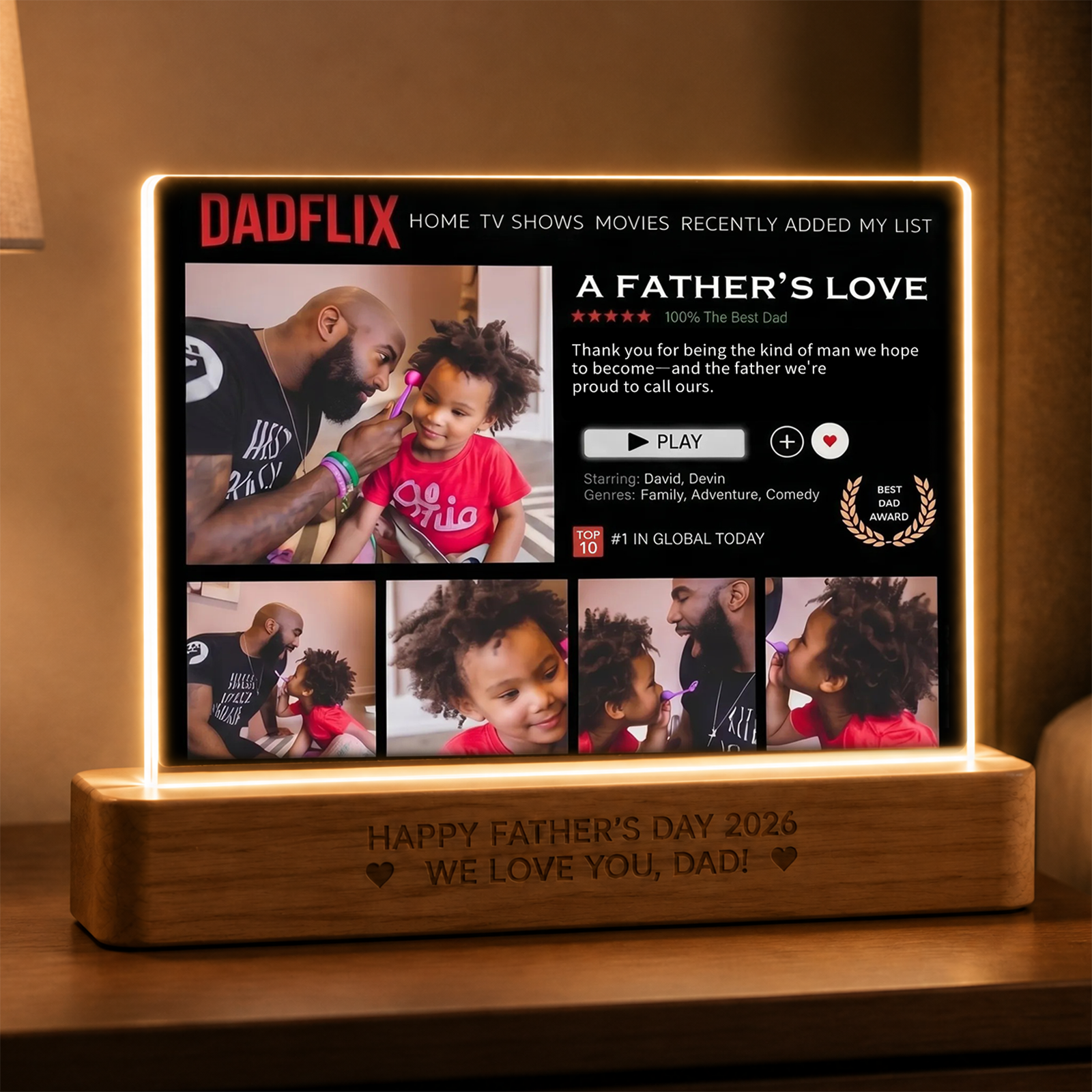Custom Dadflix A Father's Love Night Light-Father's Day Gift
