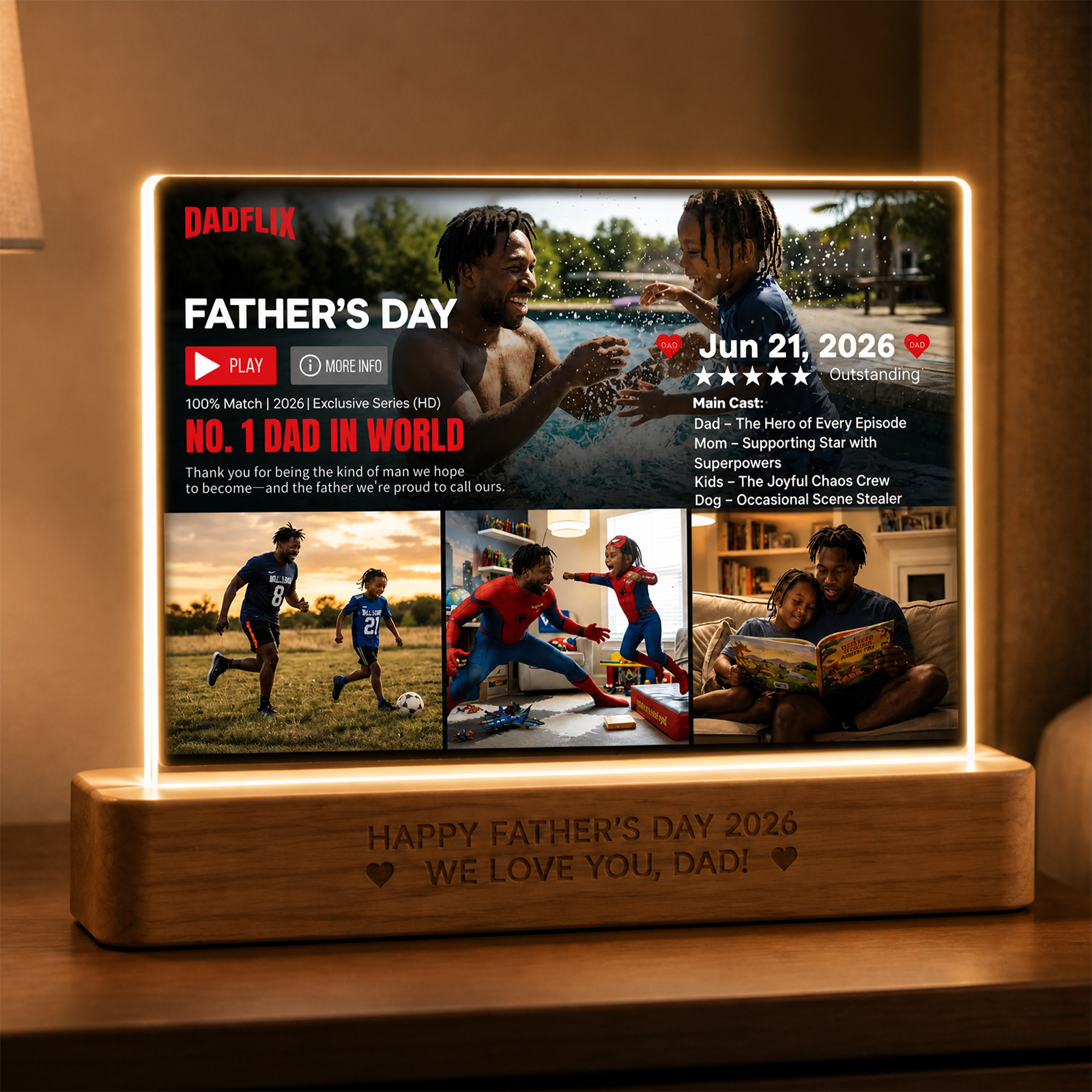 Custom Dadflix Father's Day Night Light-Father's Day Gift