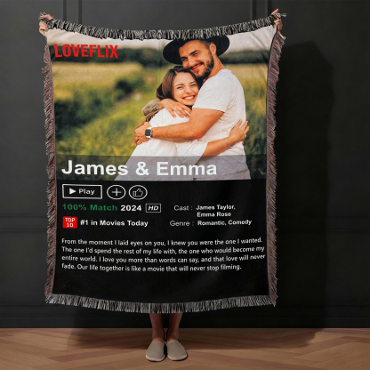 Custom Anime Loveflix Movie Photo Tassel Blanket With Your Love Story