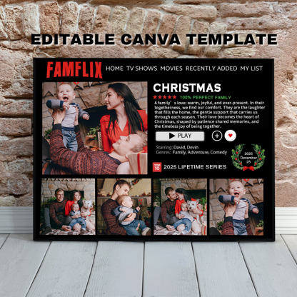 Custom Christmas Photo Frames, The Perfect Christmas Family, 2025 Lifetime Series, FAMFLIX