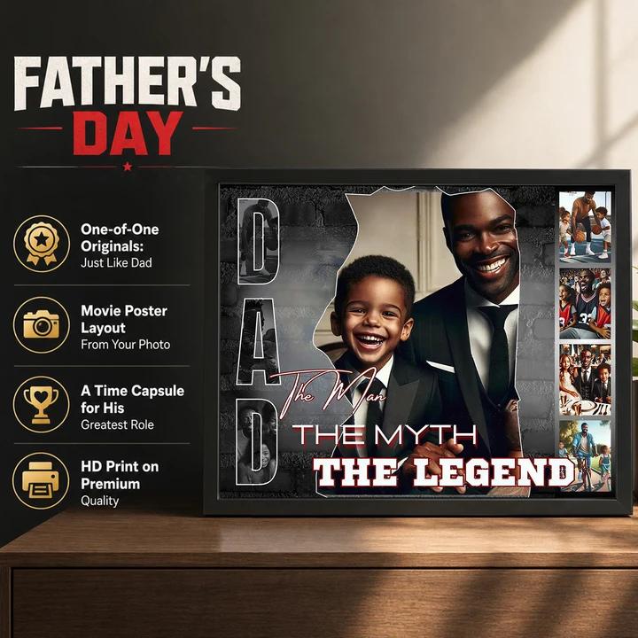 Custom Photo Collage Father's Day Frame Gift - The Best Dad In The World