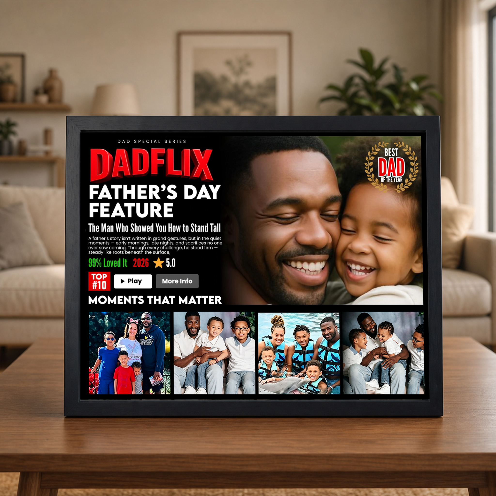 Father's Day Feature - Custom Photo Dadflix Movie Frame for Father’s Day