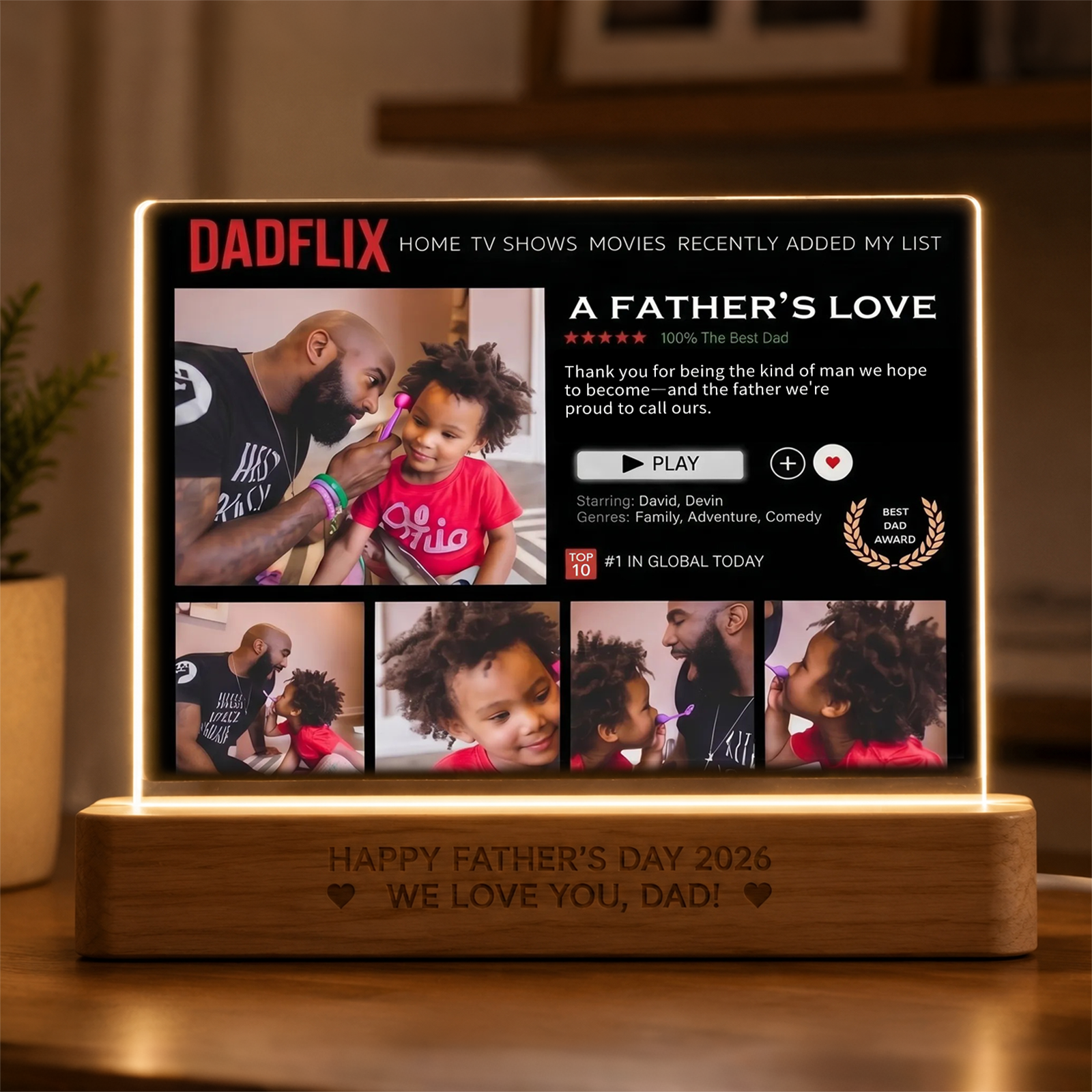 Custom Dadflix A Father's Love Night Light-Father's Day Gift