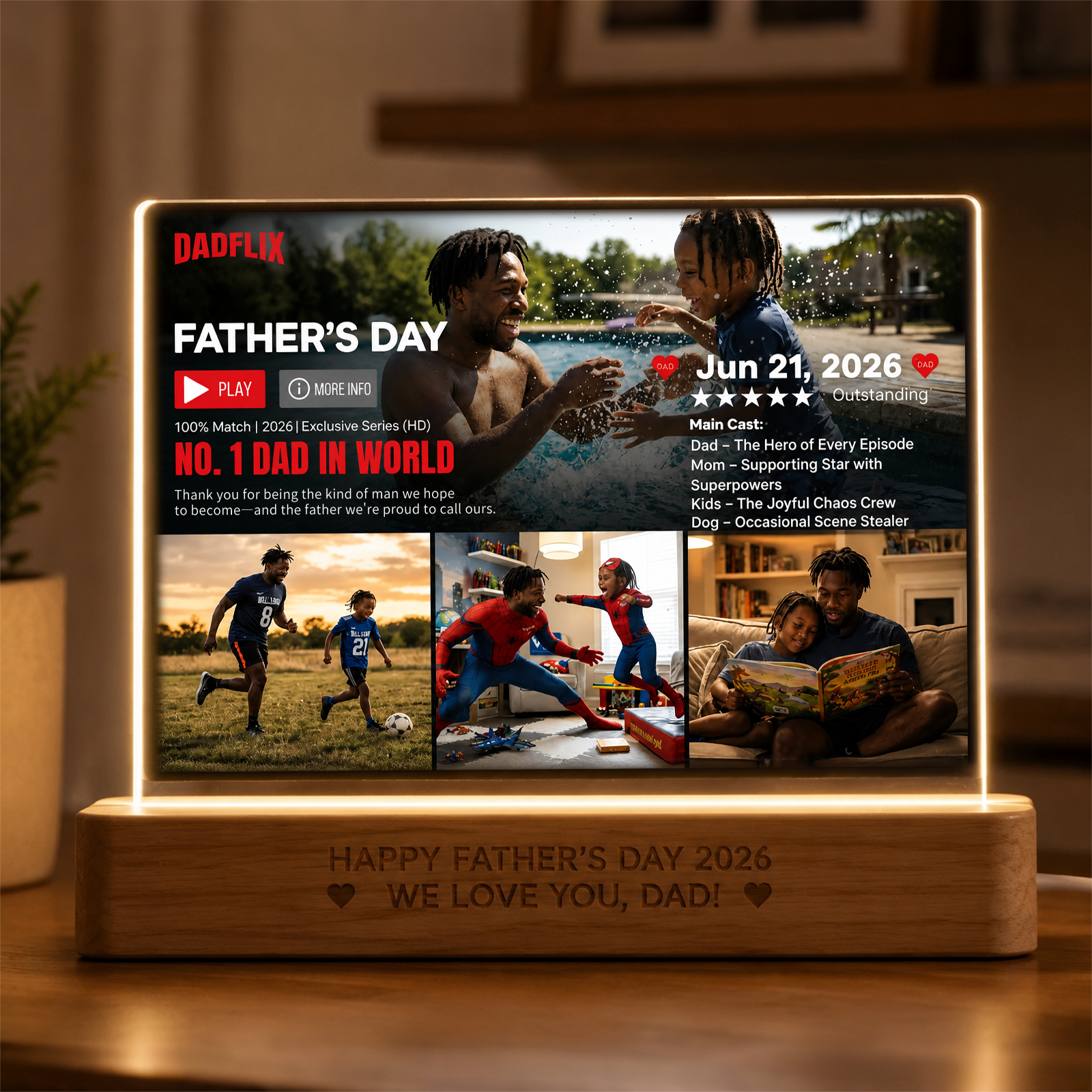 Custom Dadflix Father's Day Night Light-Father's Day Gift