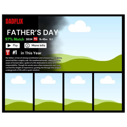 Dadflix Canva Editable Template, Happy Father’s Day Template, Dadflix Movie Photo Collage, Gift For Grandpa, Father's Day Gift