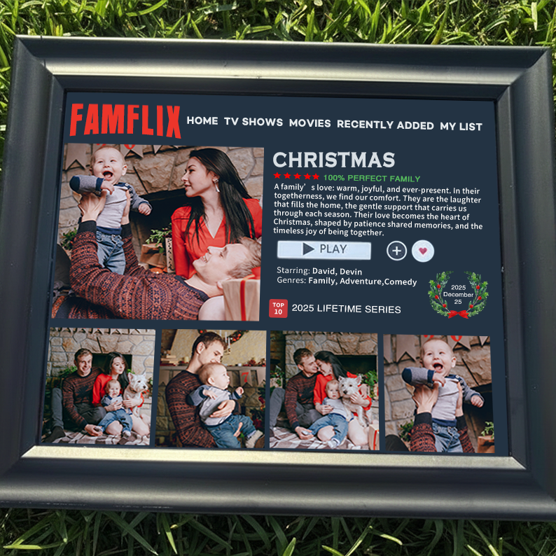 Custom Christmas Photo Frames, The Perfect Christmas Family, 2025 Lifetime Series, FAMFLIX