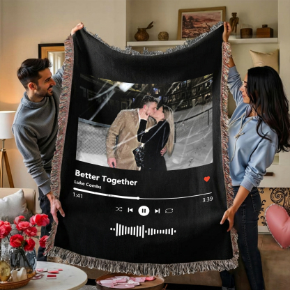 Custom Music Tassel Blanket, Photo Starlight Tassel Blanket