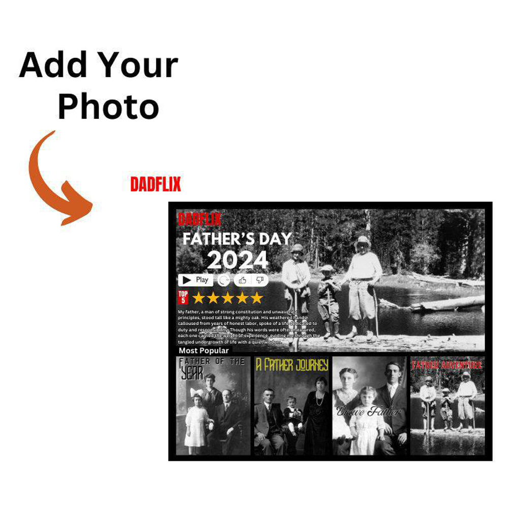 Viral Dadflix Canva Editable Template, Dadflix Movie Photo Collage, Happy Father’s Day Template, Gift For Grandpa, Father's Day Gift