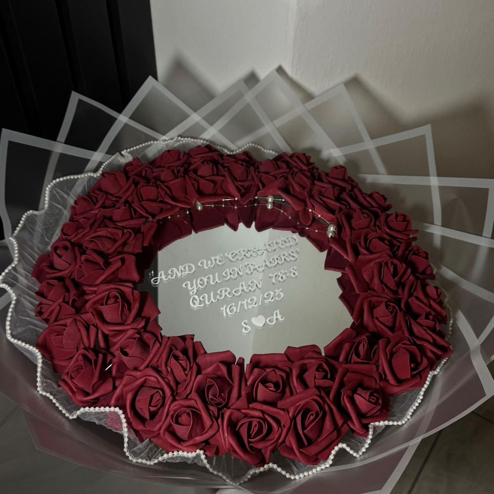 Personalised Mirror Rose Bouquet 🌹✨
