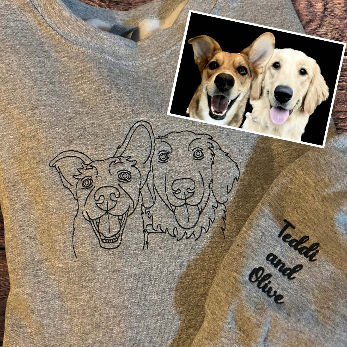 Custom Pet Lines Embroidered Sweatshirt/Hoodie