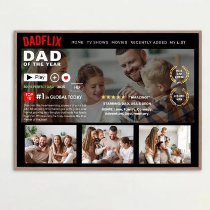 Happy Father’s Day Png, Customize Dadflix Canva Template, Gift For Grandpa Png
