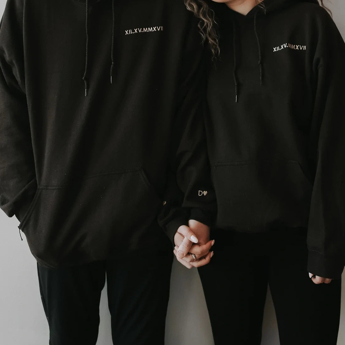 Custom Embroidered Roman Numeral Date Couple's Crewneck - Buy 2 Get Free Shipping