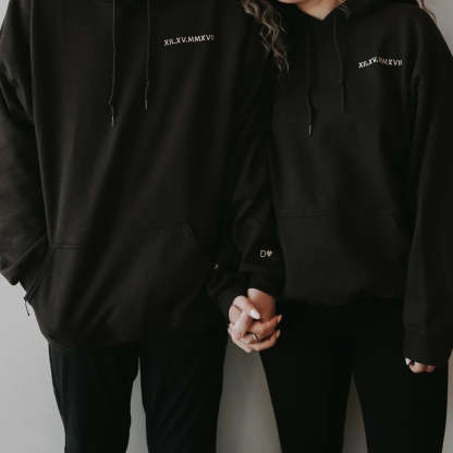 Custom Embroidered Roman Numeral Date Couple's Crewneck - Buy 2 Get Free Shipping