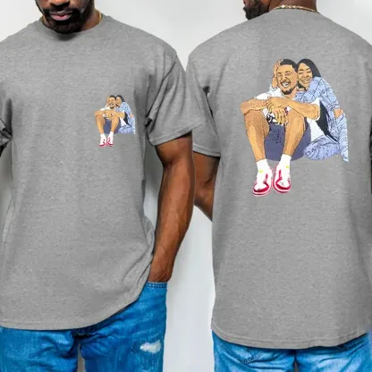 (with facial details) Custom Couple Full Color Embroidered Sweatshirt - 💕 Best Gifts to Lover 💕