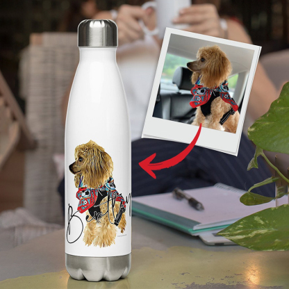 Custom Pet Portrait Water Bottle