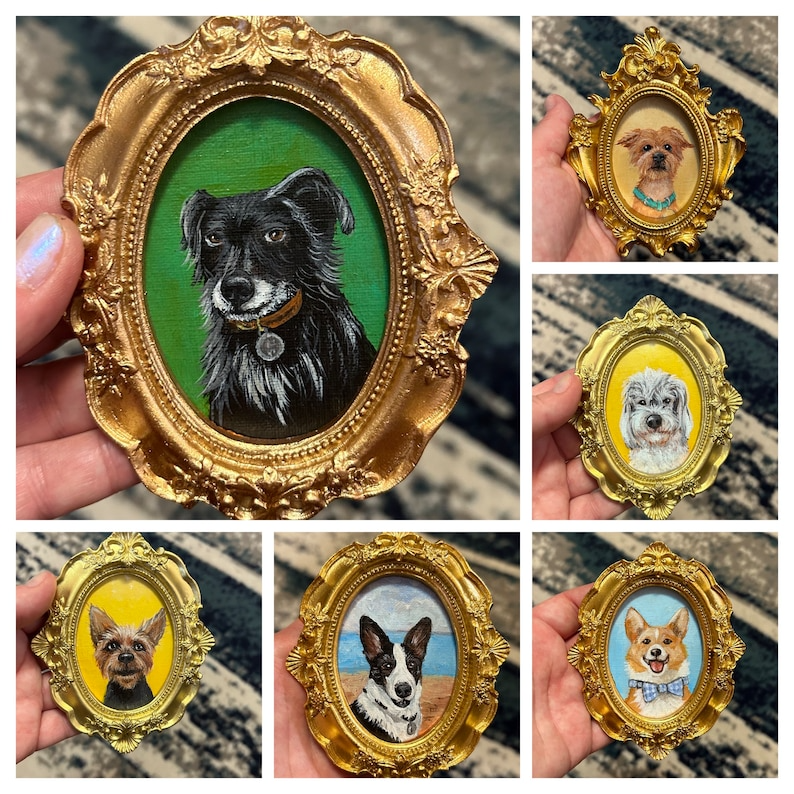 Custom Pet Portrait Vintage Mini Ornate Frame