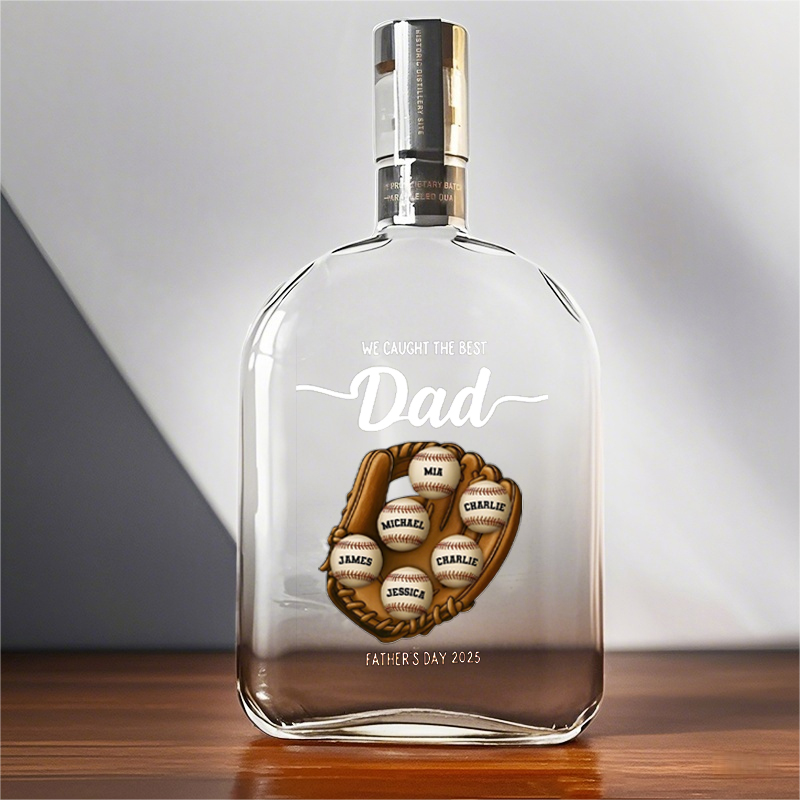 Custom "We Caught The Best" Sports Whiskey Bottle, A Father's Day Gift For Dad