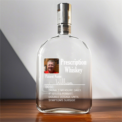 Custom Prescription Whiskey Bottle - Funny Dad' Personalized Gift with Photo & Name